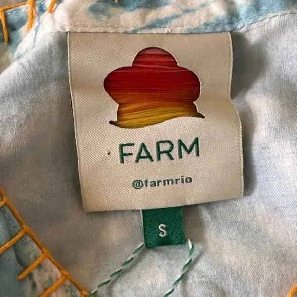 Farm Rio Tie Dye Rainbow Patchwork Maxi Dress S Blue Multi NEW 297352 - Picture 9 of 15